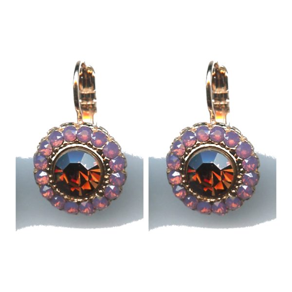 Earrings By Mariana Woman Glamorous Opal and Dark Topaz Swarovski Crystals