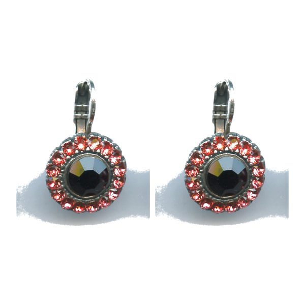 Earrings By Mariana Woman Eye-Catching Opal and Jet Swarovski Crystals