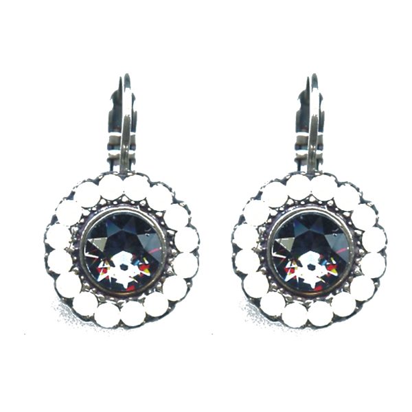 Earrings By Mariana Woman Sophisticated Opal and Montana Blue Swarovski Crystals