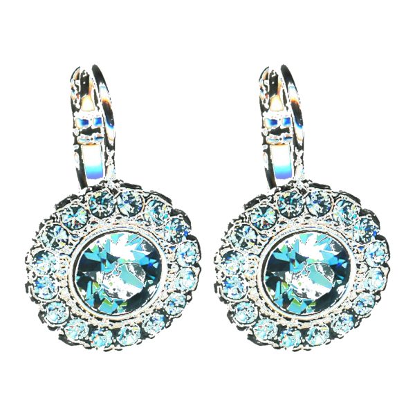 Earrings By Mariana Woman Dazzling Montana and Teal Swarovski Crystals