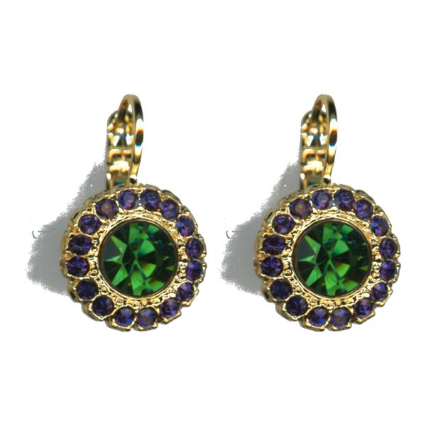 Earrings By Mariana Woman Timeless Olivine Green and Teal Swarovski Crystals