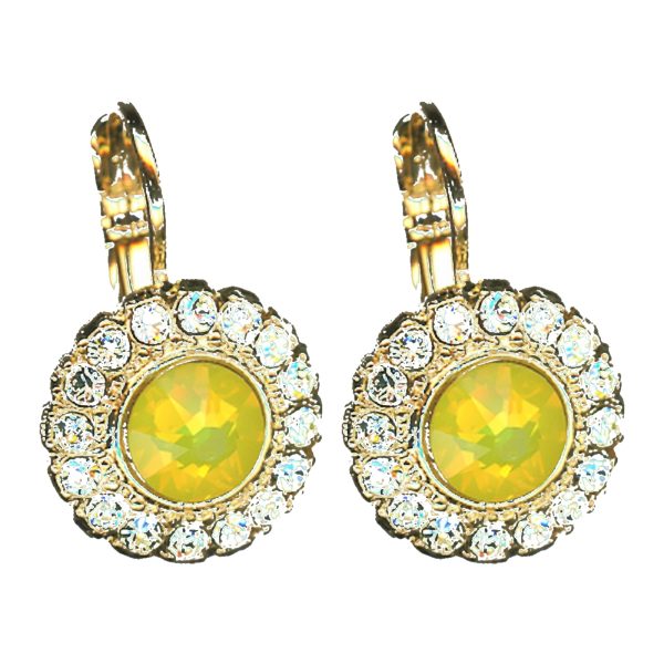 Earrings By Mariana Woman Sparkling Opal and Pale Yellow Swarovski Crystals
