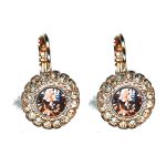 Earrings By Mariana Woman Feminine Topaz and Crystals: Golden Shadow Swarovski Crystals - Image 2
