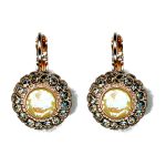 Earrings By Mariana Woman Glamorous Black Diamond and Golden Shadow Swarovski Crystals