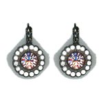 Earrings By Mariana Woman Distinctive Pearl and Light Rose Swarovski Crystals - Image 2