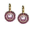 Earrings By Mariana Woman Luxurious Fuchsia and Siam Swarovski Crystals