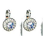 Earrings By Mariana Woman Charming Pearl and Aquamarine Swarovski Crystals - Image 2