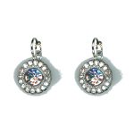 Earrings By Mariana Woman Luminous Opal and Black Diamond Swarovski Crystals