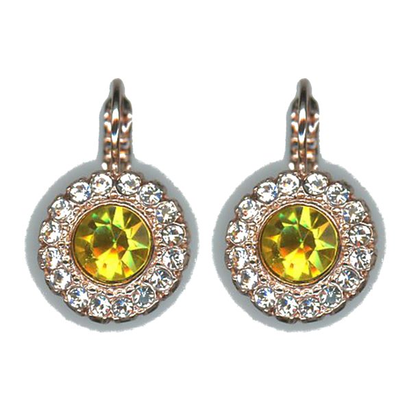 Earrings By Mariana Woman Dazzling Yellow and Moonlight Swarovski Crystals