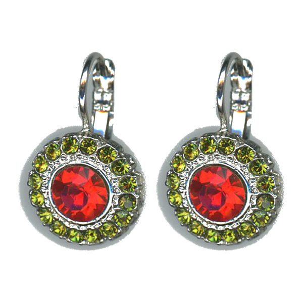 Earrings By Mariana Woman Lovely Orange and Plum Purple Swarovski Crystals