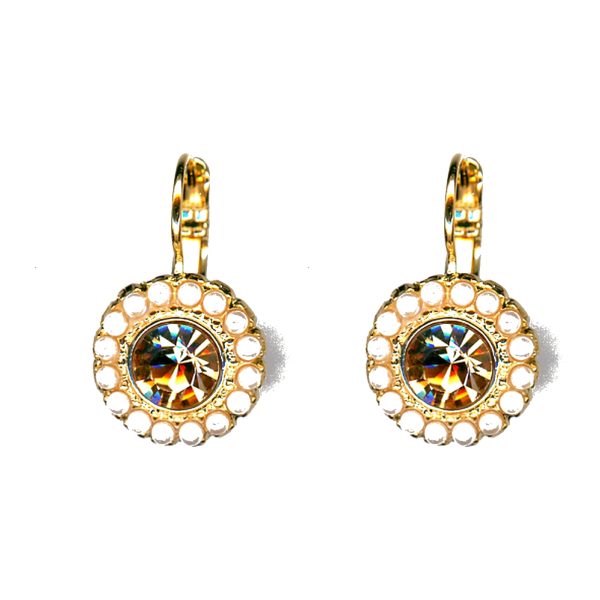 Earrings By Mariana Woman Exquisite Pearl and Blue Swarovski Crystals