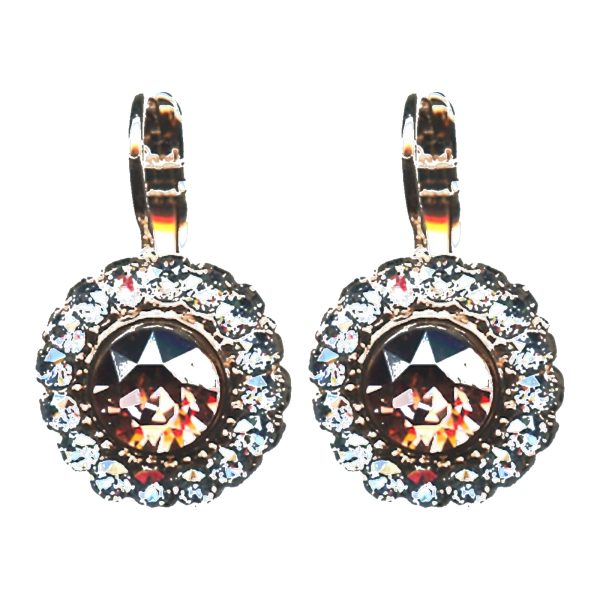 Earrings By Mariana Woman Distinctive Opal and Light Burgundy Swarovski Crystals