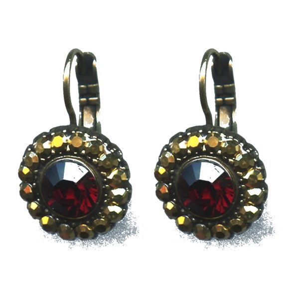 Earrings By Mariana Woman Charming Garnet and Aurum Swarovski Crystals