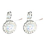 Earrings By Mariana Woman Contemporary Opal and Violet Swarovski Crystals - Image 2