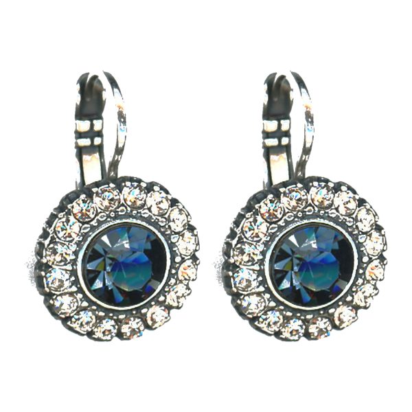 Earrings By Mariana Woman Elegant Topaz and Montana Blue Swarovski Crystals
