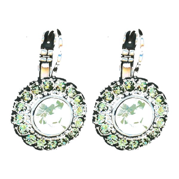 Earrings By Mariana Woman Glamorous Mint and Green Swarovski Crystals