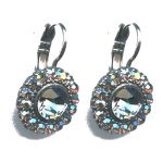 Earrings By Mariana Woman Beautiful Black Diamond and Greige Swarovski Crystals - Image 2