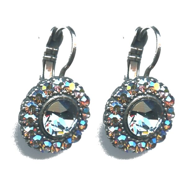 Earrings By Mariana Woman Beautiful Black Diamond and Greige Swarovski Crystals