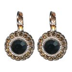 Earrings By Mariana Woman Distinctive Topaz and Jet Swarovski Crystals - Image 2