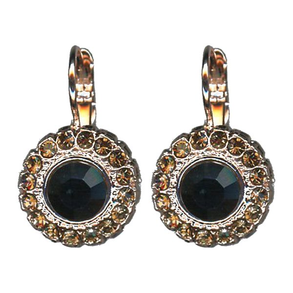 Earrings By Mariana Woman Distinctive Topaz and Jet Swarovski Crystals