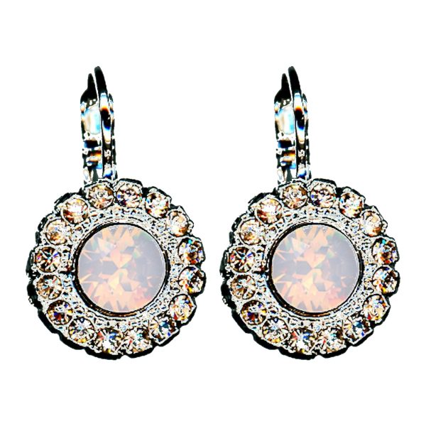Earrings By Mariana Woman Lovely Opal and Silk and Light Peach Swarovski Crystals