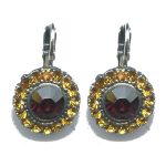 Earrings By Mariana Woman Charming Garnet and Topaz Swarovski Crystals
