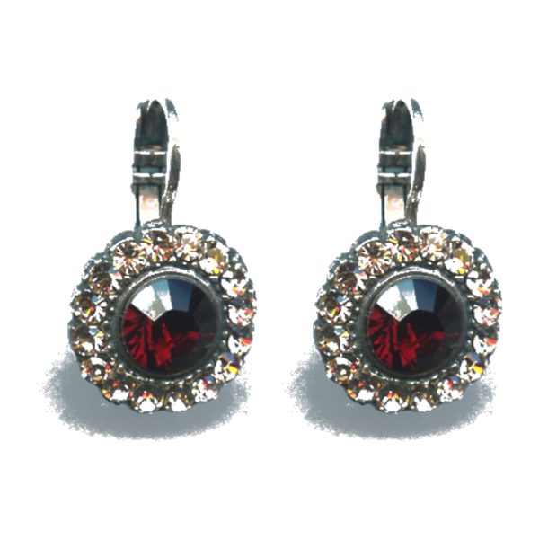 Earrings By Mariana Woman Glamorous Quartz and Garnet Swarovski Crystals
