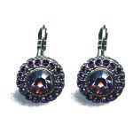 Earrings By Mariana Woman Elegant Purple Velvet and Tanzanite Swarovski Crystals - Image 2