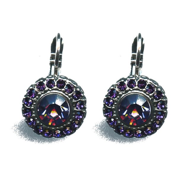 Earrings By Mariana Woman Elegant Purple Velvet and Tanzanite Swarovski Crystals