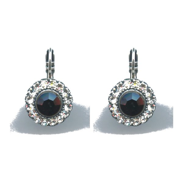 Earrings By Mariana Woman Exquisite Black and Clear Swarovski Crystals