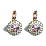 Earrings By Mariana Woman Distinctive Sky Blue and Fuchsia Pink Swarovski Crystals - Image 2