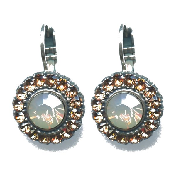 Earrings By Mariana Woman Beautiful Pearl and Champagne Swarovski Crystals