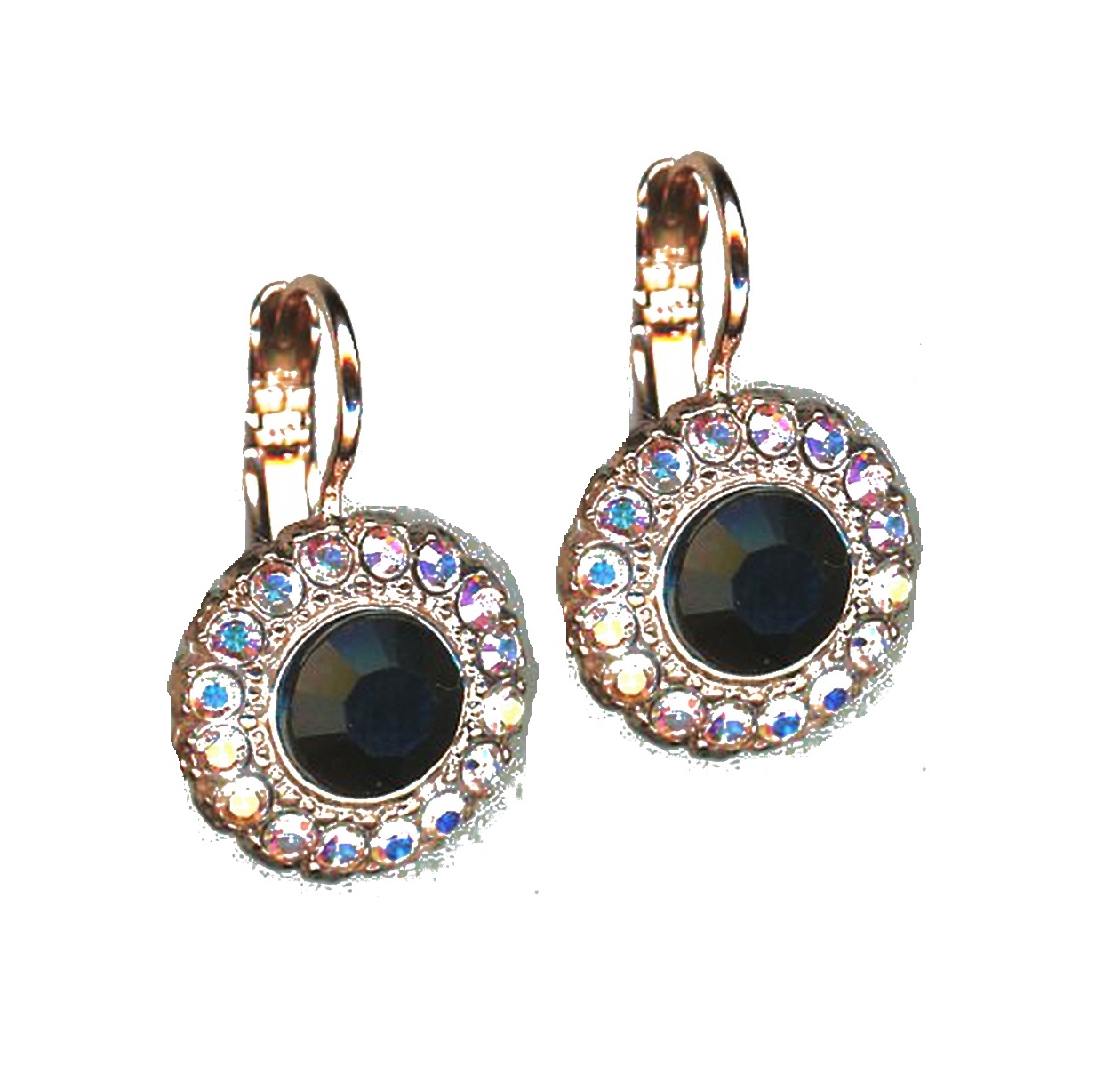 E-1014-3-4003-SP6 Earrings By Mariana Woman Sophisticated Jet Black and AB Swarovski Crystals - Image 1