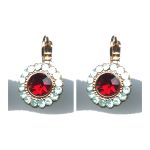 Earrings By Mariana Woman Striking Opal and Red Swarovski Crystals - Image 2