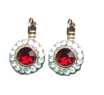 Earrings By Mariana Woman Striking Siam and Pacific Opal Swarovski Crystals