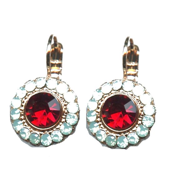 Earrings By Mariana Woman Striking Siam and Pacific Opal Swarovski Crystals