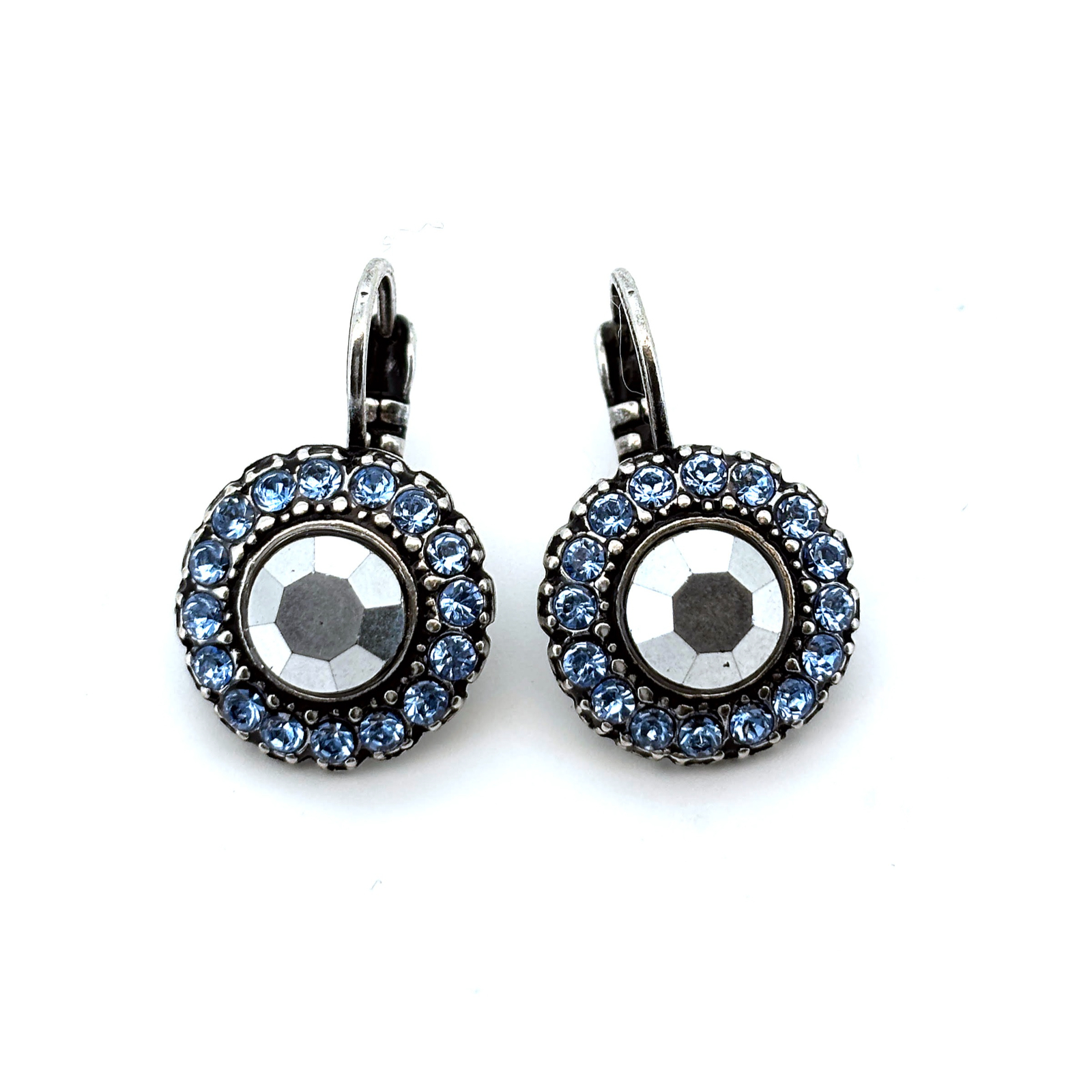 E-1014-3-5006-SP6 (3) Earrings By Mariana Woman Lovely AB and Sapphire Swarovski Crystals - Image 1
