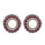 Earrings By Mariana Woman Graceful Opal and Ruby Swarovski Crystals
