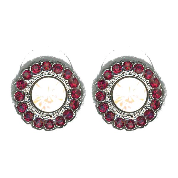 Earrings By Mariana Woman Graceful Opal and Ruby Swarovski Crystals