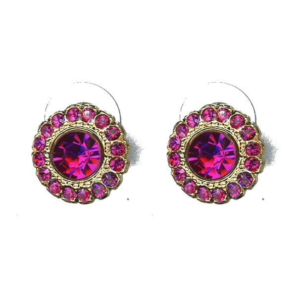 Earrings By Mariana Woman Stunning Fuchsia Swarovski Crystals