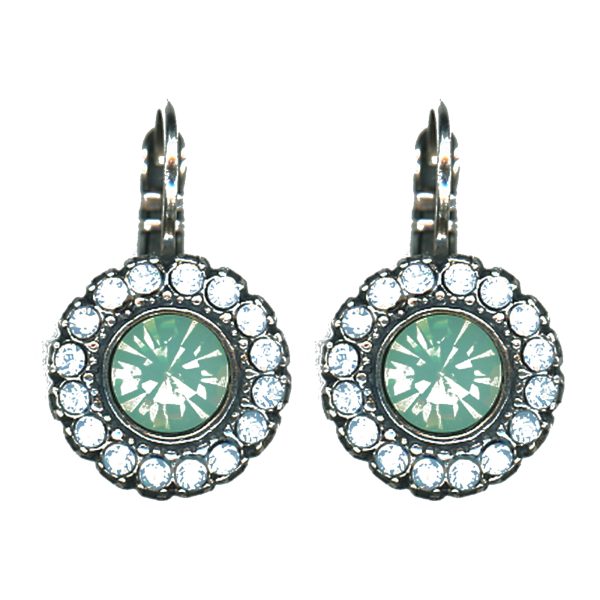 Earrings By Mariana Woman Glamorous Light Blue and Pacific Opaque Swarovski Crystals