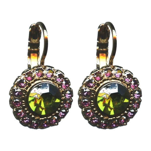 Earrings By Mariana Woman Fashionable Lilac Shadow and Olivene Swarovski Crystals