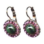 Earrings By Mariana Woman Elegant Peridot and Light Rose Swarovski Crystals