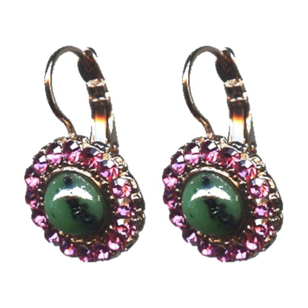Earrings By Mariana Woman Elegant Peridot and Light Rose Swarovski Crystals