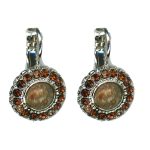 Earrings By Mariana Woman Exquisite Opal and and Smoked Topaz Swarovski Crystals - Image 2