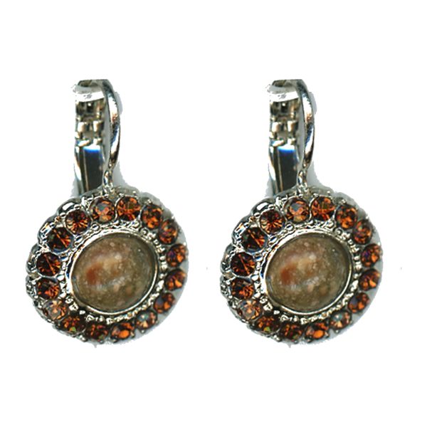 Earrings By Mariana Woman Exquisite Opal and and Smoked Topaz Swarovski Crystals