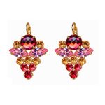 Earrings By Mariana Woman Colorful Indian Pink and Rose Swarovski Crystals