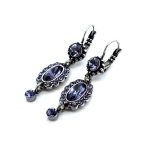 Earrings By Mariana Woman Beautiful Dangling Tanzanite Swarovski Crystals