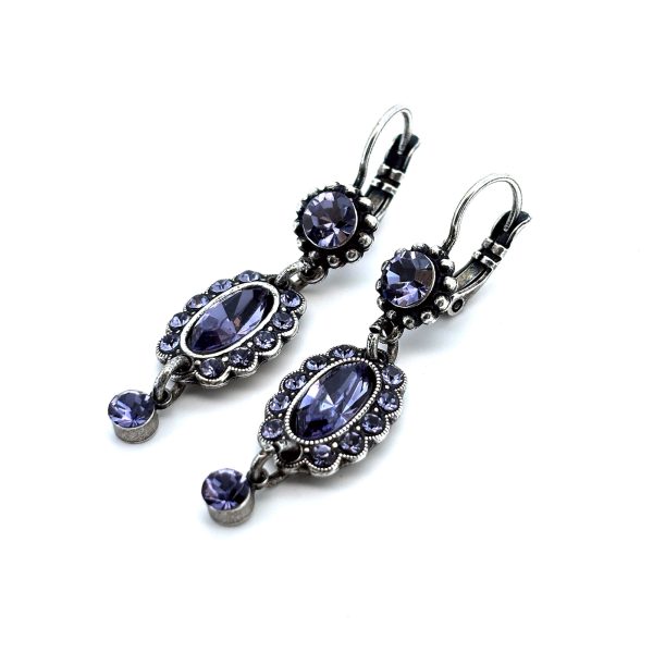 Earrings By Mariana Woman Beautiful Dangling Tanzanite Swarovski Crystals