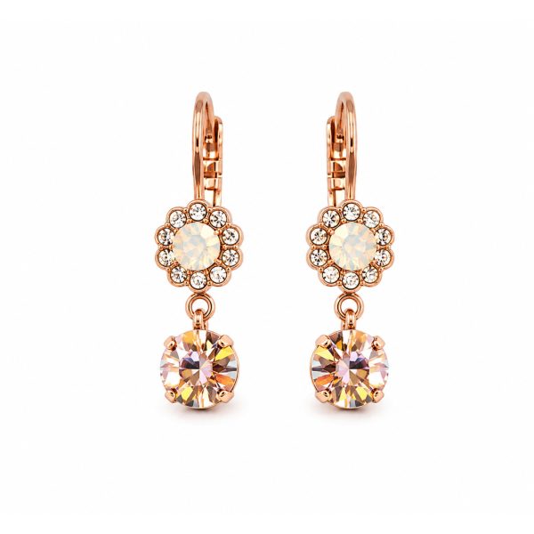 Earrings By Mariana Woman Glamorous White Opal and Light Peach Swarovski Crystals